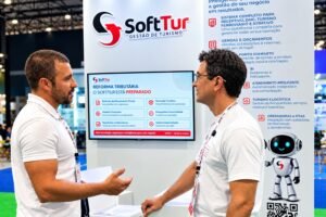 Empresa de tecnologia de gestão de empresas turísticas apresenta soluções para o setor, durante a Abav Expo 2026 - Foto: Divulgação