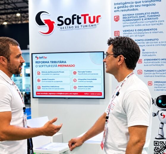 Empresa de tecnologia de gestão de empresas turísticas apresenta soluções para o setor, durante a Abav Expo 2026 - Foto: Divulgação