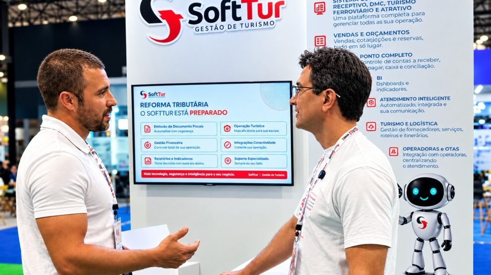 Empresa de tecnologia de gestão de empresas turísticas apresenta soluções para o setor, durante a Abav Expo 2026 - Foto: Divulgação